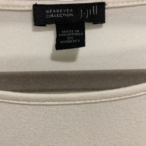 J Jill Wearever Collection Womens Ivory Sleeveless Tunic Top 3X Lagenlook Flowy - Picture 2 of 5